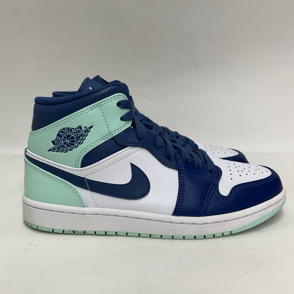 Nike Air Jordan 1 Retro Mid “Blue Mint Mystic Navy White” - Picture 4 of 8